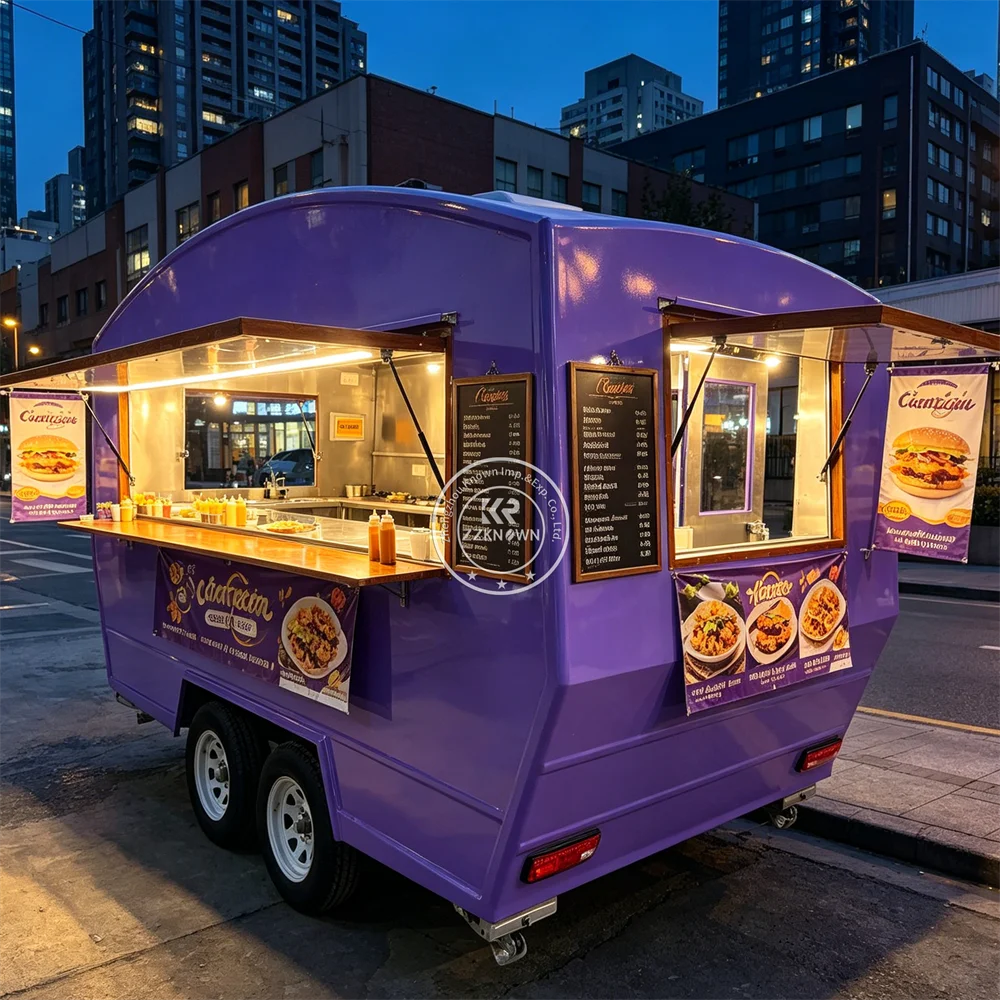 

High Quality Food Trailer Mobile Coffee Catering Trailer Mobile Burger Donut Popcorn Ice Cream Cart Food Truck With Full Kitchen
