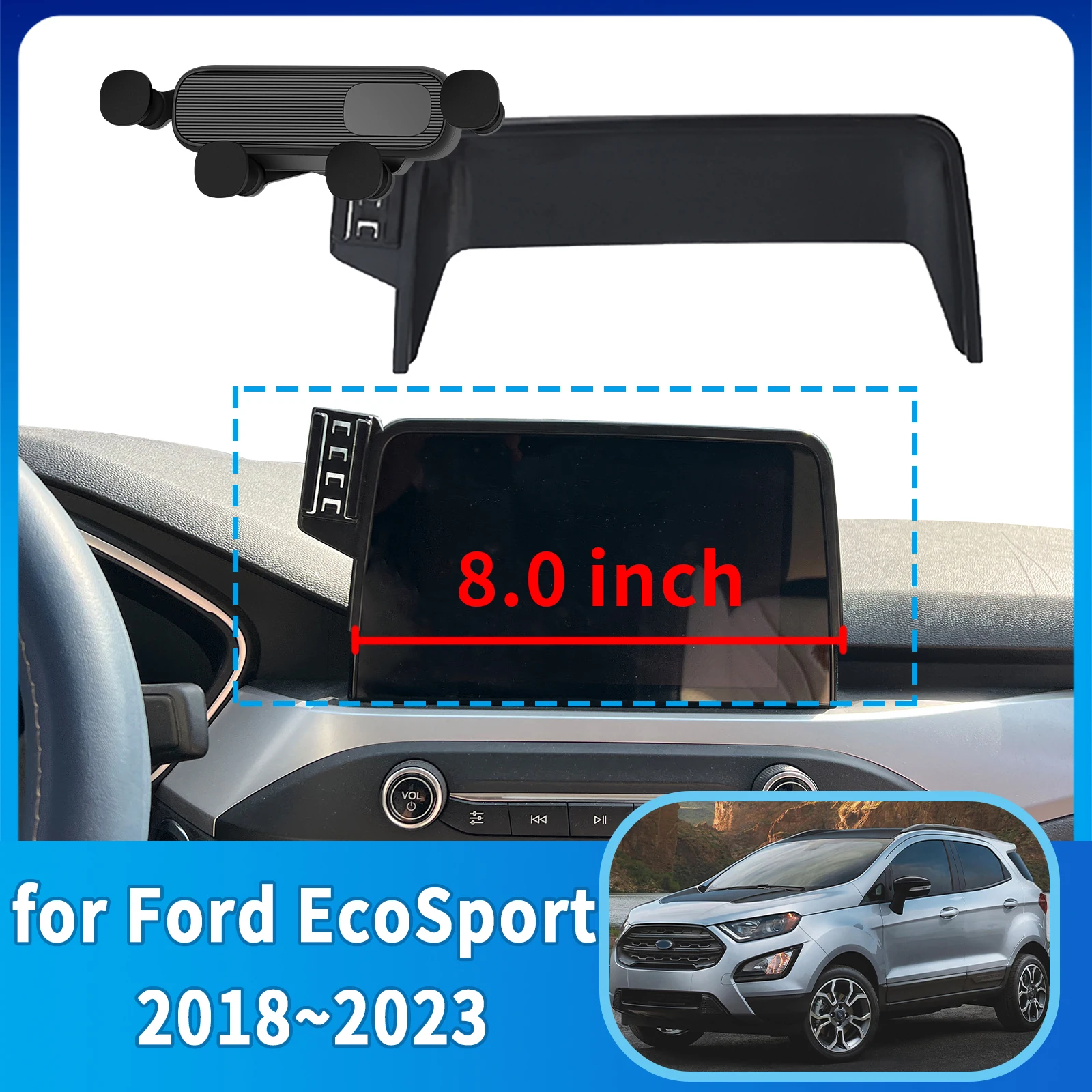 

fit for Ford EcoSport 2018 2019-2023 (8in) Phone Holder, Dashboard Screen Mount Bracket Easy Installation​​ Car accessoires