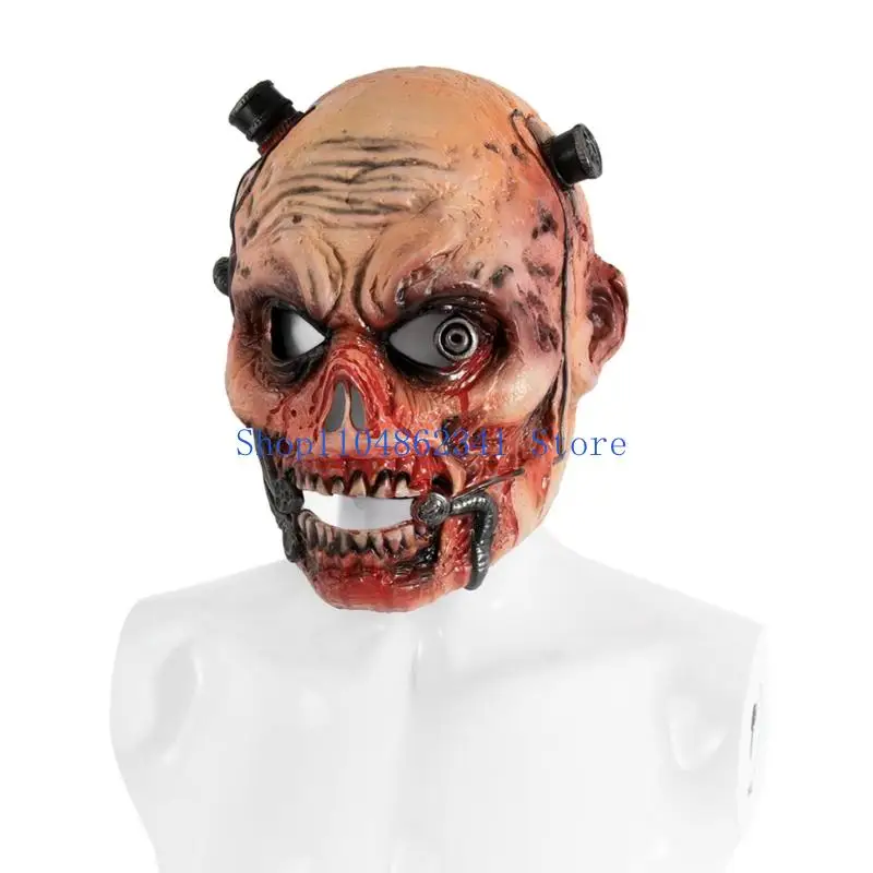 5asd 무서운 산책 죽은 Zombied 머리 마스크 무서운 현실적인 전체 얼굴 마스크 공포 할로윈 의상 Decors 소품 괴물 마스크