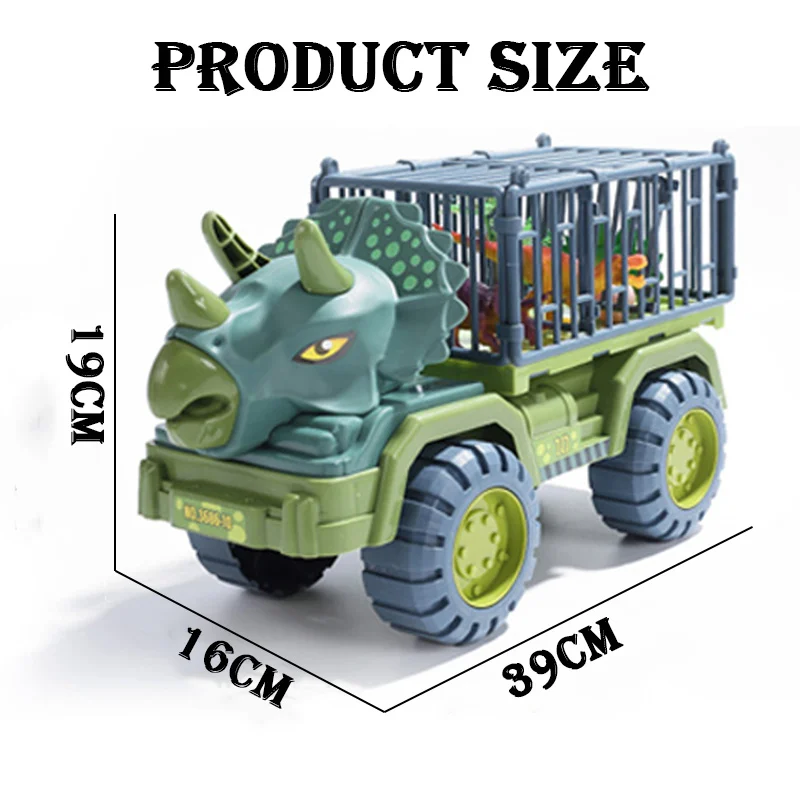 Coche de juguete de dinosaurio para niños, vehículo de ingeniería grande, modelo educativo, vehículo de transporte, regalo de dinosaurio