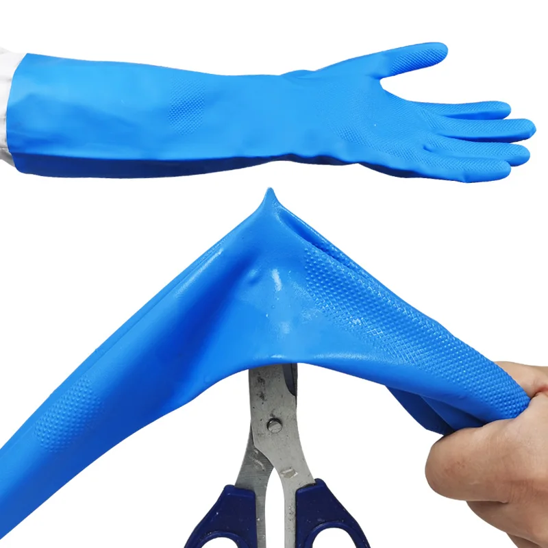 Dishwashing Cleaning Oil Resistance Acid and Alkali Resistant Durable Rubber Nitrile Gloves Kitchen Clean Tools