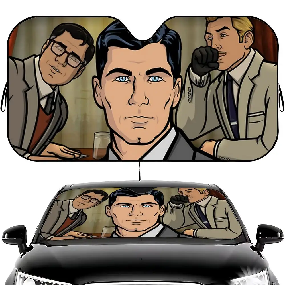 cartoon A-Archer Sun Visor Car Windshield Sun Visor - Foldable Universal Fit UV Block Heat Insulation Sunshade