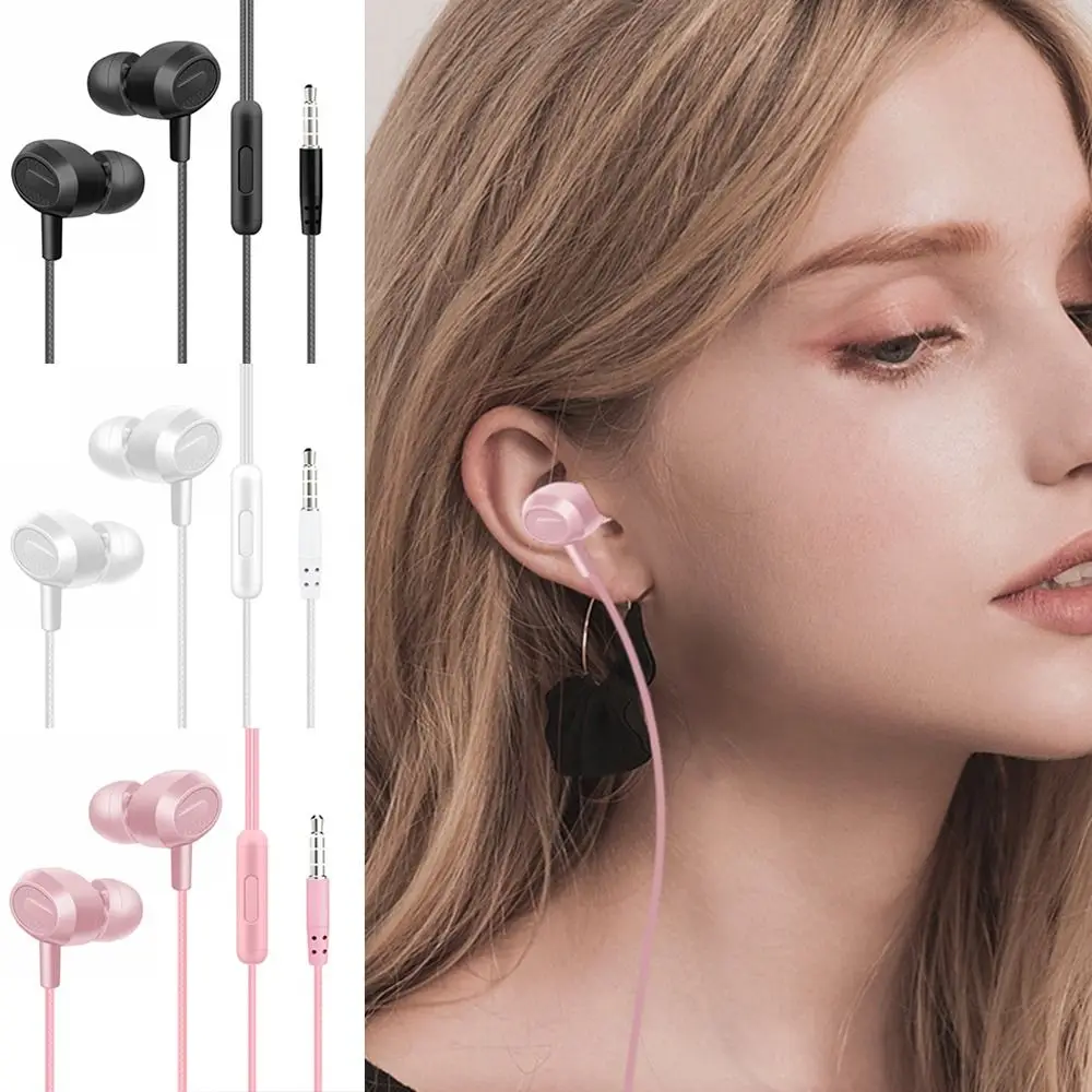 Portable 3.5mm Earphones In Ear High Definition Headphones Noise Canceling Stereo InEar Microphone