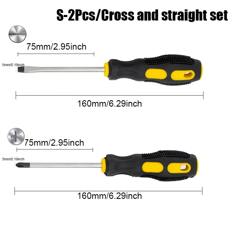 Magnetic Tip Screwdriver Set, Phillips and Flat, Professional Cushion Grip | Hand Tools Set image 6