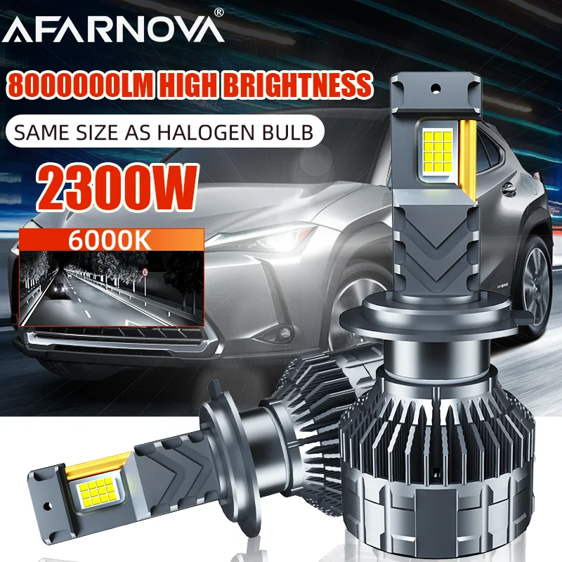 

2PC Car Headlights 2300W H4 H7 LED H11 9005 9006 H1 H8 HB3 HB4 9012 HIR2 9004 9007 9012 880 Fog Lamp 6000K 12V CSP Chips Canbus