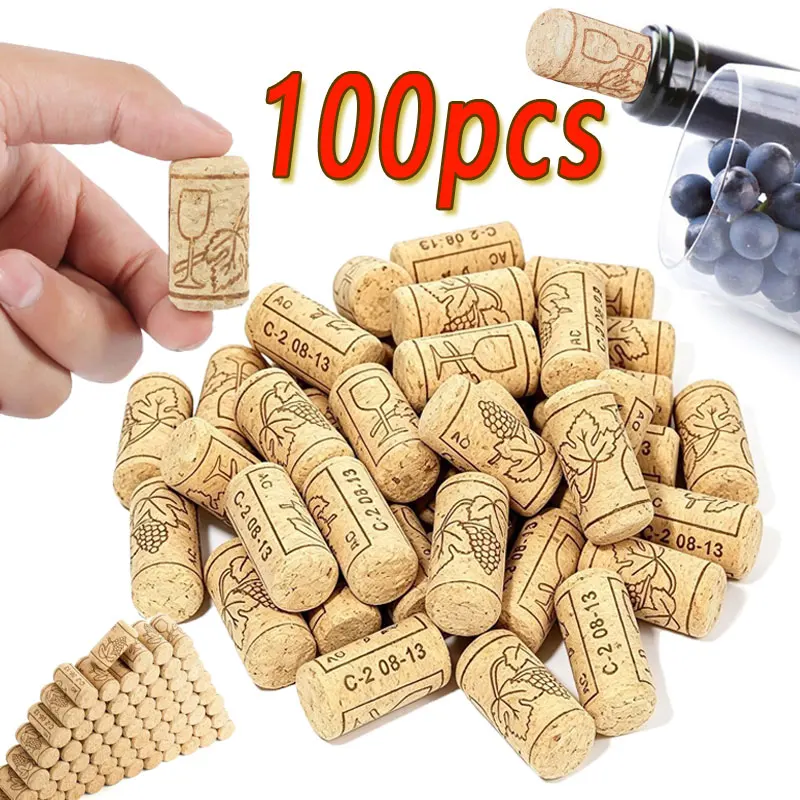 20-120pcs Natural Soft Wood Corks Wooden Wine Bottle Stopper for Wine Making Craft Leakproof Beer Sealing Cork Kitchen DIY Decor