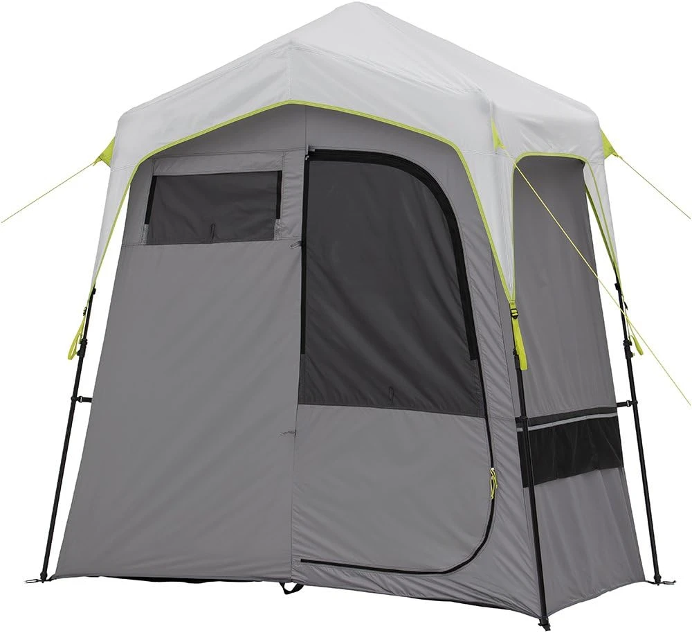 Instant Cabin Shower Tent | 2 Room Camping Utility Tent with Changing Privacy Room | Portable Large Pop Up Tent