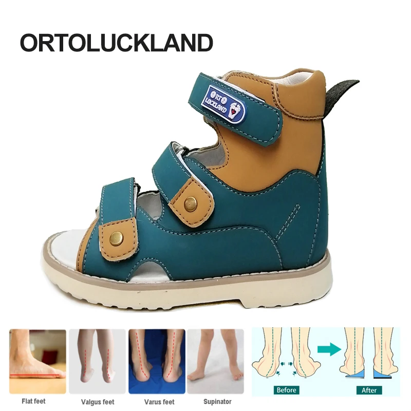 

Ortoluckland Children Shoes Girls Boys Orthopedic Leather Sandals For Kids Babies School Arch Support Footwear 2 To 10Years Age