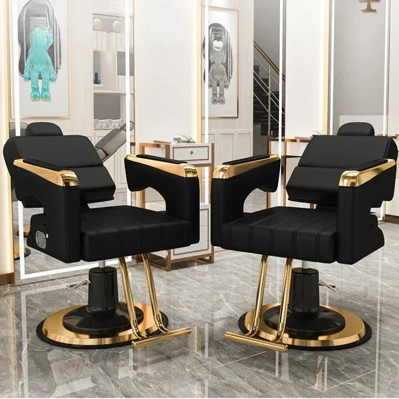 Sillas de barbero giratorias para peluquería, sillón reclinable ajustable para cortar el pelo, cómodas Sillas de Spa, muebles especiales QF50BC