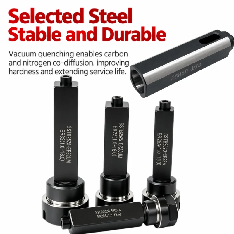 CNC Square Shank Extension Tool Holder SSTB FBZJ FBH ER11/16/20/25/32 Morse MT2 MT3 Drilling Chuck Adapter Extension Rod