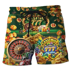 Casino Club pantaloncini da bagno stampati in 3D moda Poker pantaloni corti per uomo vestiti che giocano a Poker pantaloncini da spiaggia carte Trunks bermuda