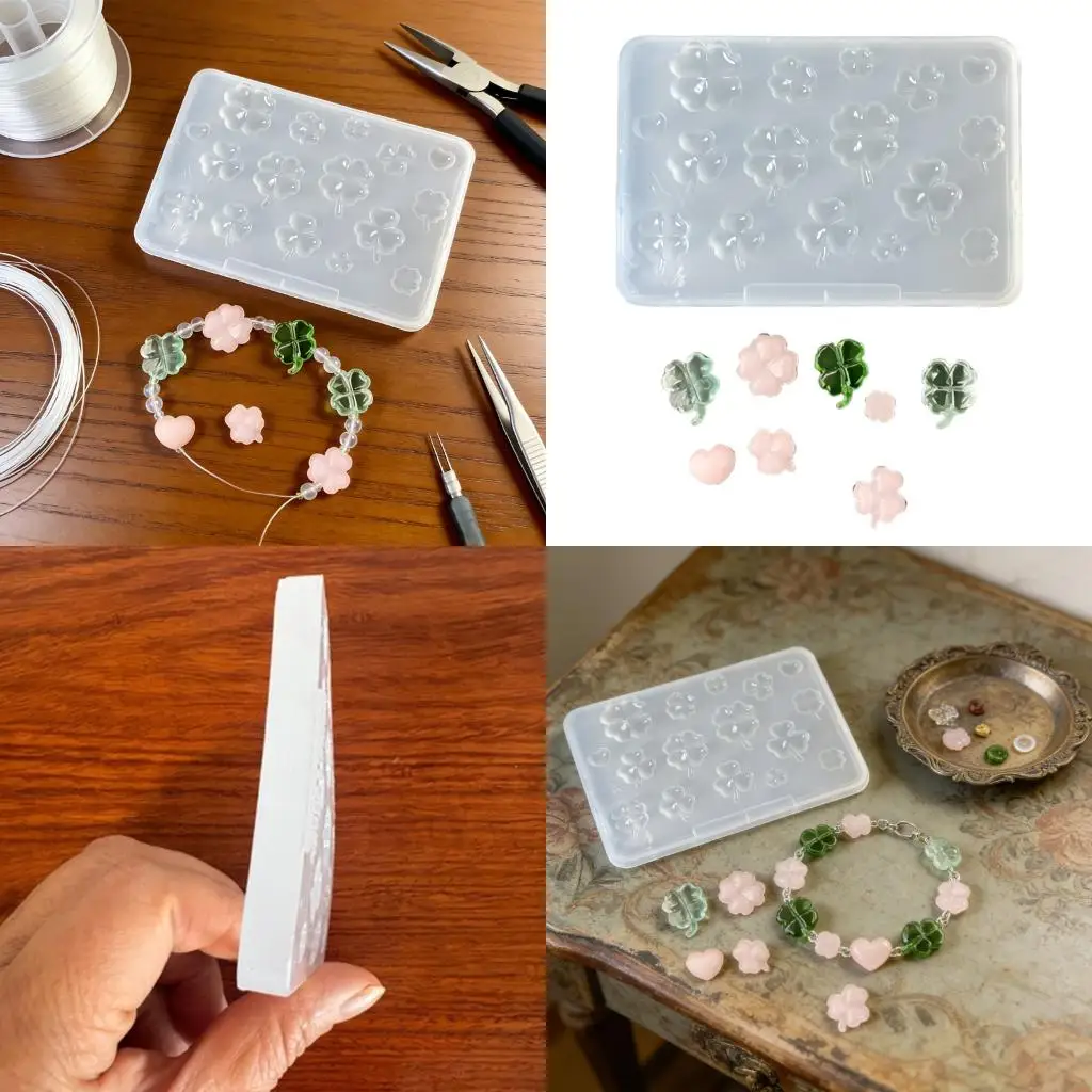  Nonstick Silicone Clovers Mold For Jewelry Accessories And Handmade Projects Heat Resistant Earring Pendant Mould