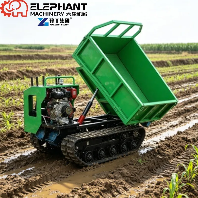 Crawler Dumper Truck Orchard All-Terrain Tracked Self-Unloading Carrier High-Efficiency Dump Transporter