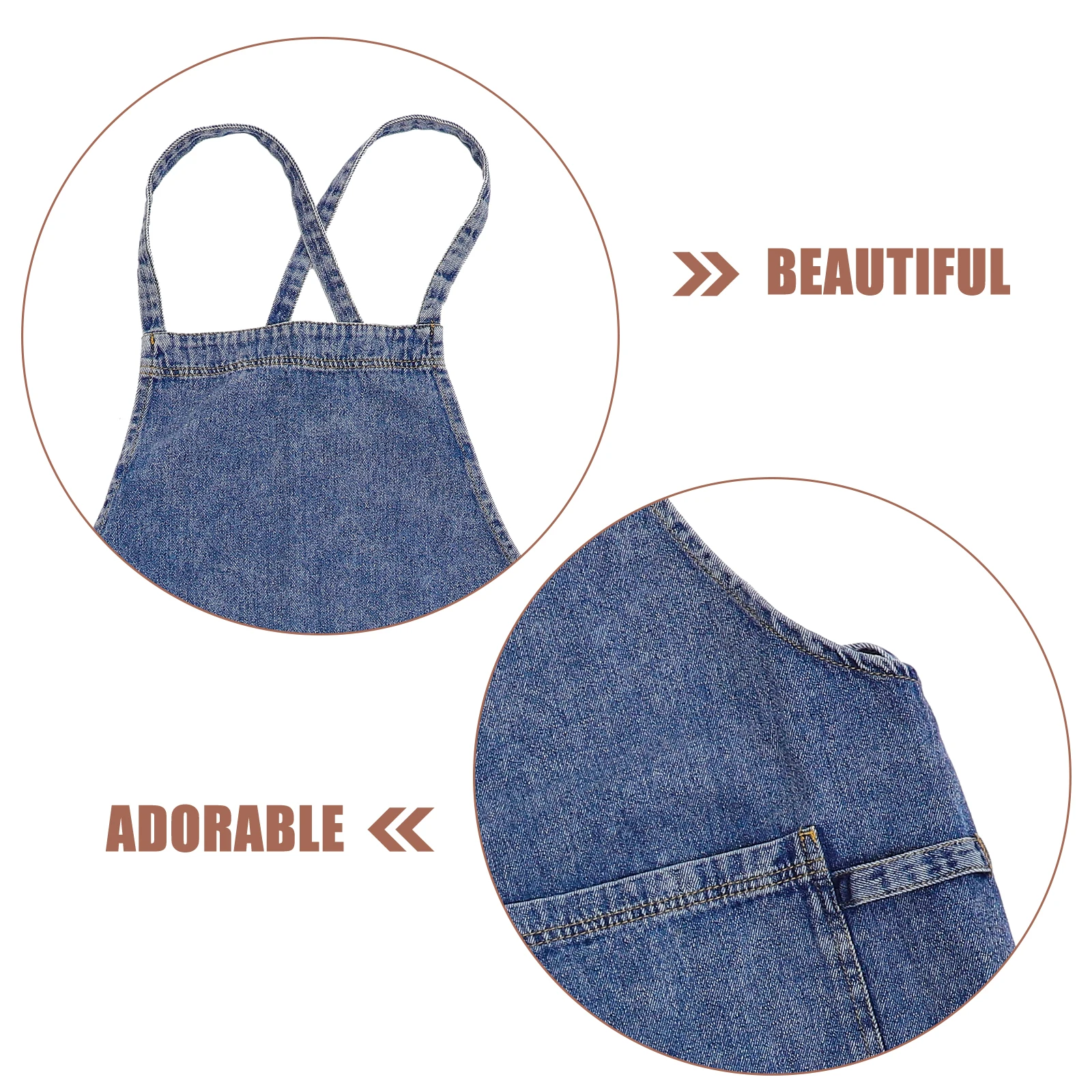 

Thick Denim Pocket Cooking Kitchen Studio Multifunctional Apron Cross Back Apron Washable Chef Protector Size 70cm 120cm