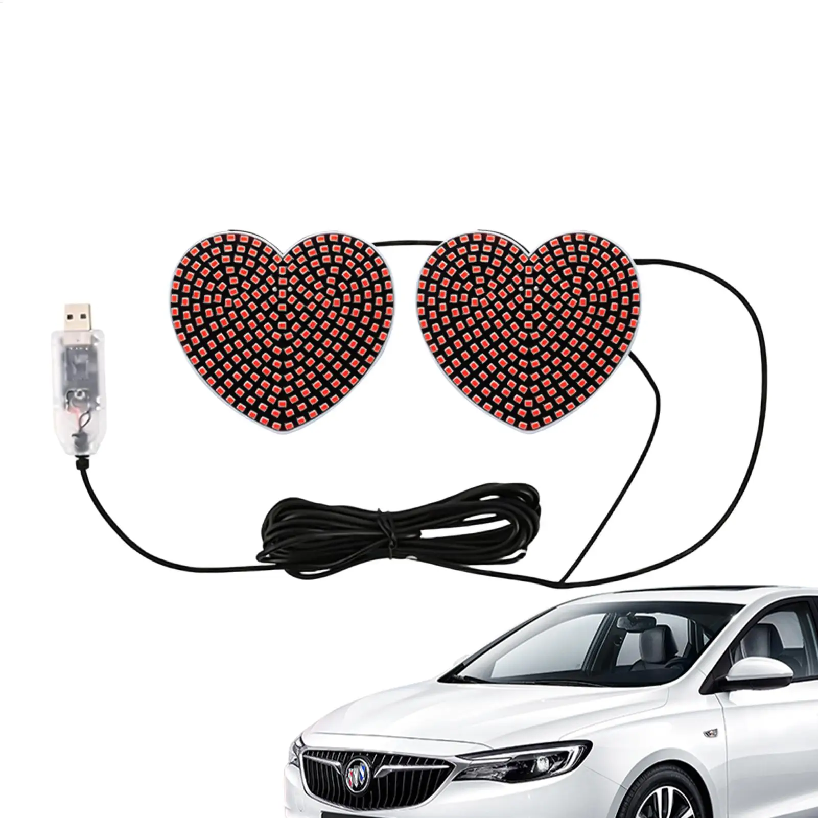 

Автомобильный светодиодный окружающий свет в форме сердца, автомобильное украшение, сигнальная лампа заднего окна автомобиля для внедорожника, автофургона, седана, грузовика, минивэна, фургона