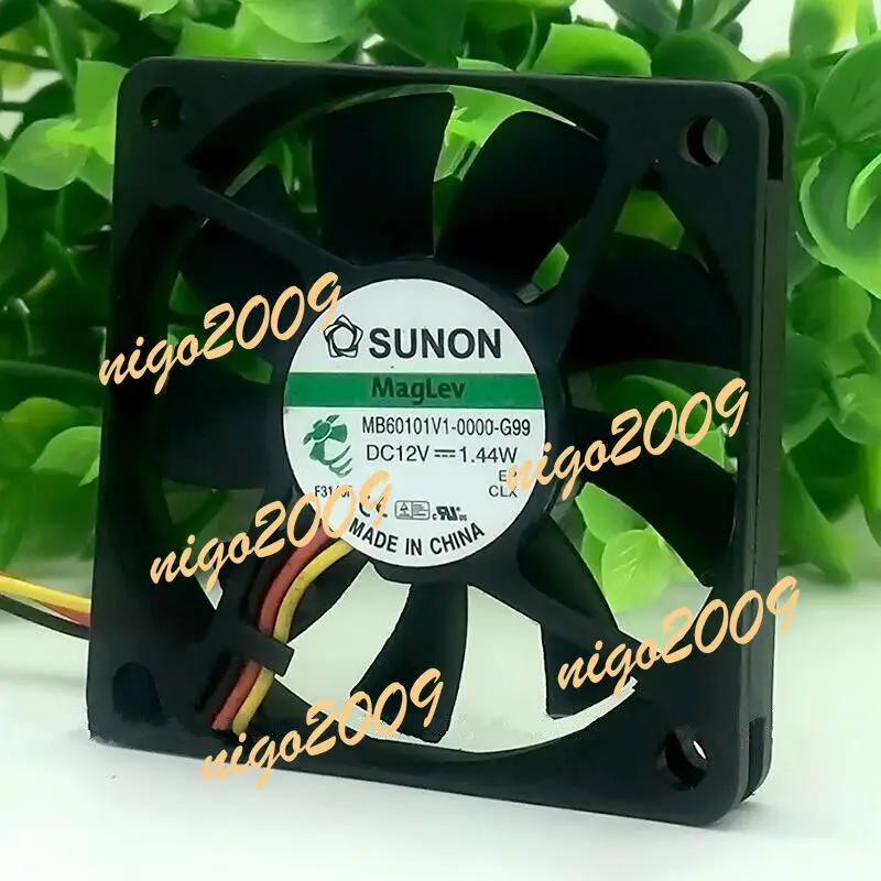 

1PC SUNON MB60101V1-0000-G99 6010 12V 1.44W 6CM 3-Wire Server Cooling Fan #