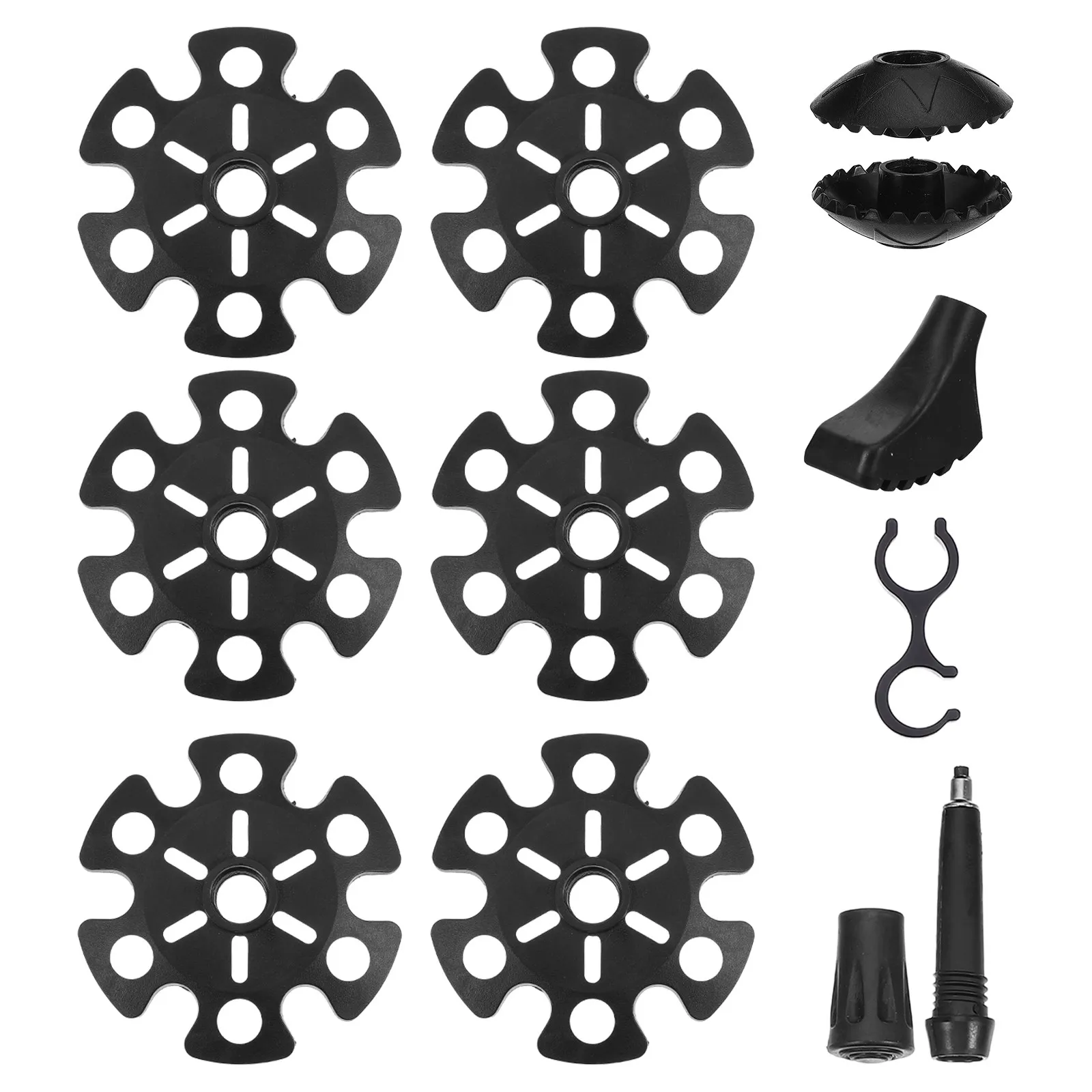 

1Set Trekking Pole Tips Replacement Tungsten Steel Hiking Stick End Caps Protectors Anti-Skid Snow Baskets Mud Basket