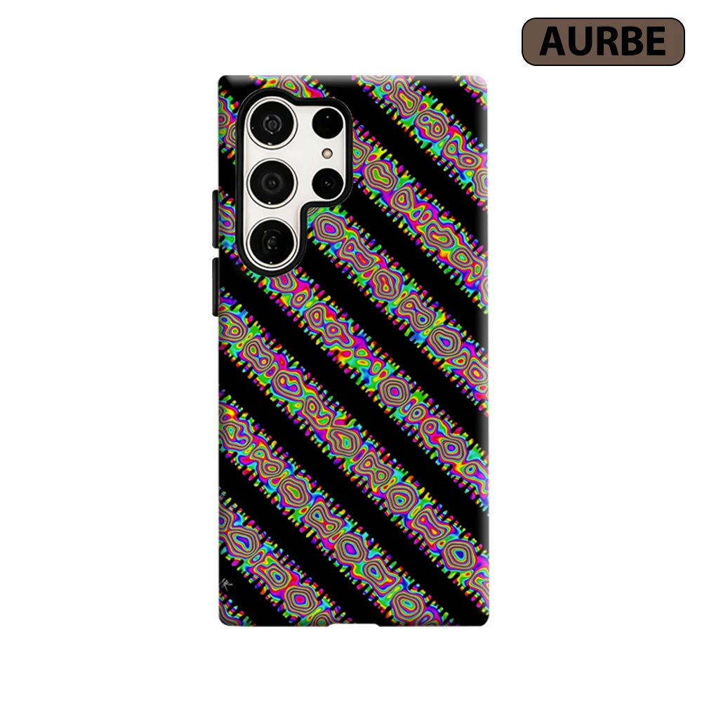 Rainbow Ripple Phone Case for Samsung Galaxy S26 S25 Ultra S24 S23 Ultra Plus Shockproof Double Layer Tough Back Cover