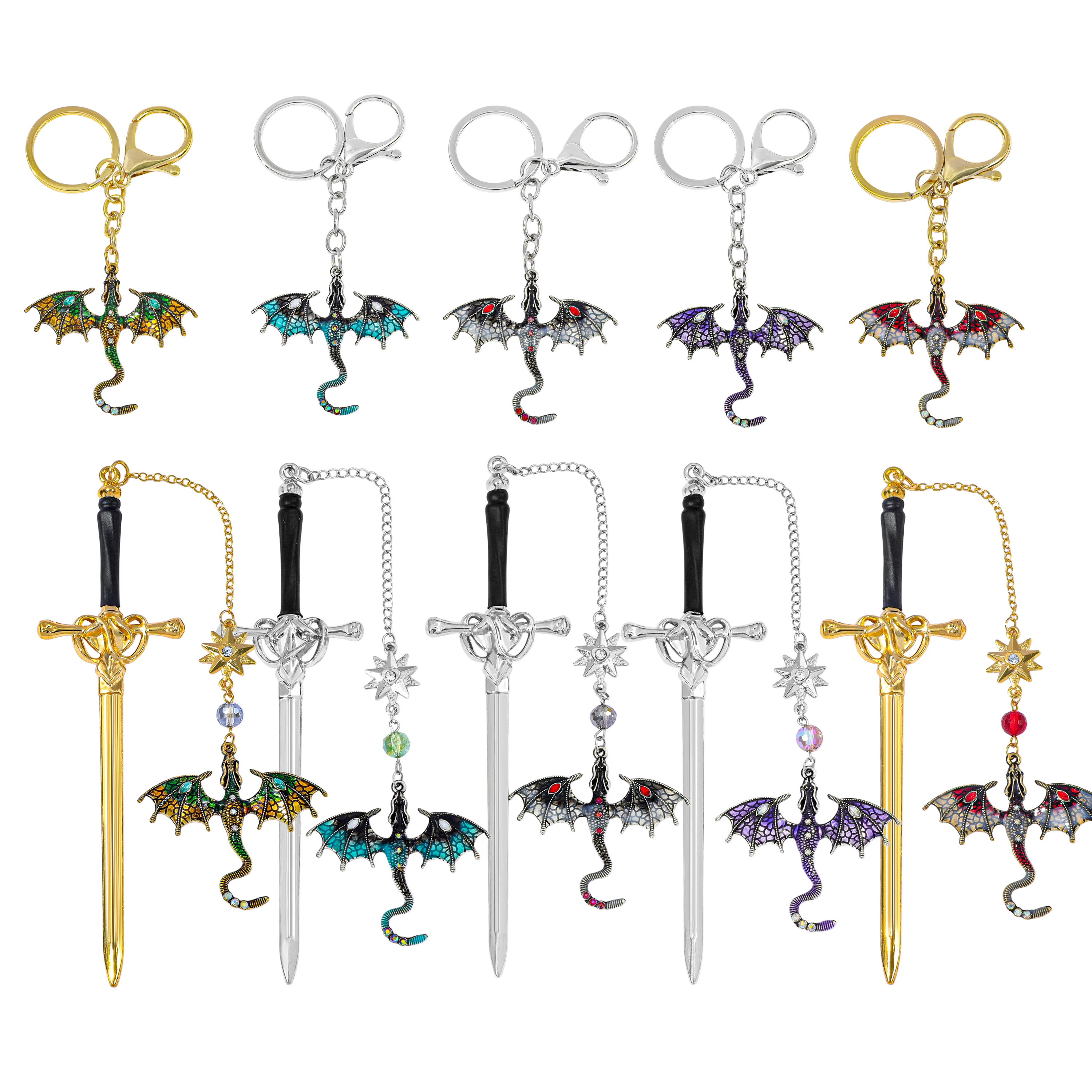 

2PCS Fantasy Fourth Wing Dragon Metal Bookmarks For Fiction Fans Reading Accessories Dragon Themed Party Favors