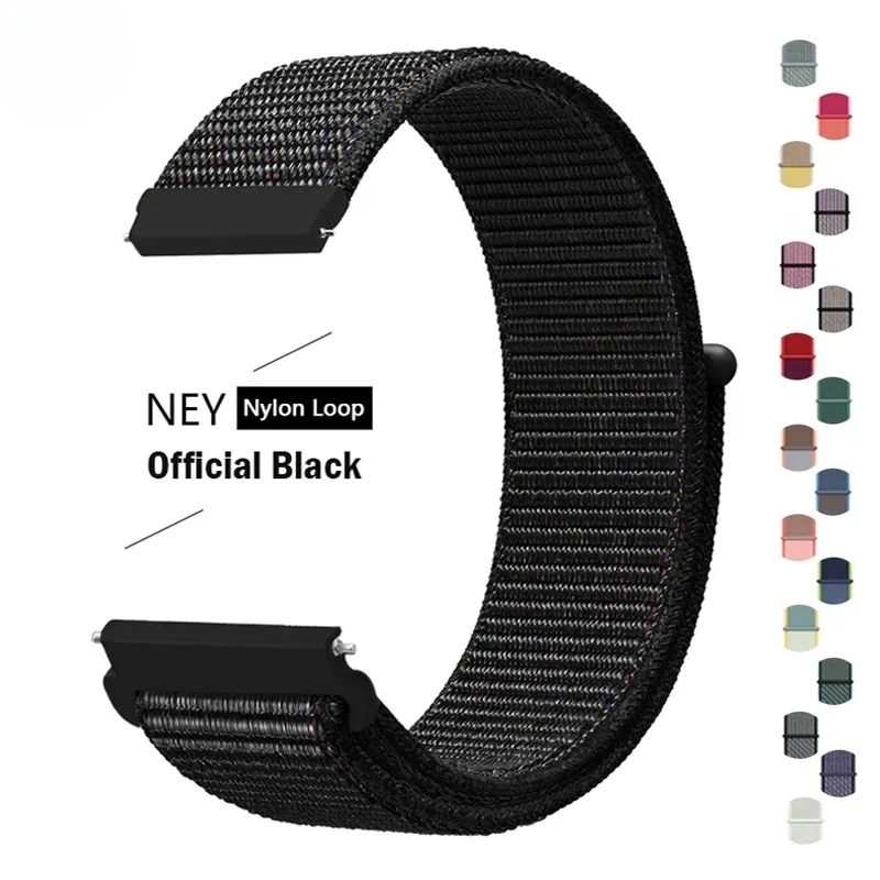 

Ремешок 20 мм 22 мм для Samsung Galaxy Watch 6/5/4/5pro/4/6 Classic/active 2, нейлоновый спортивный браслет с петлей, ремешок для Huawei Watch GT 4-2-2e-3