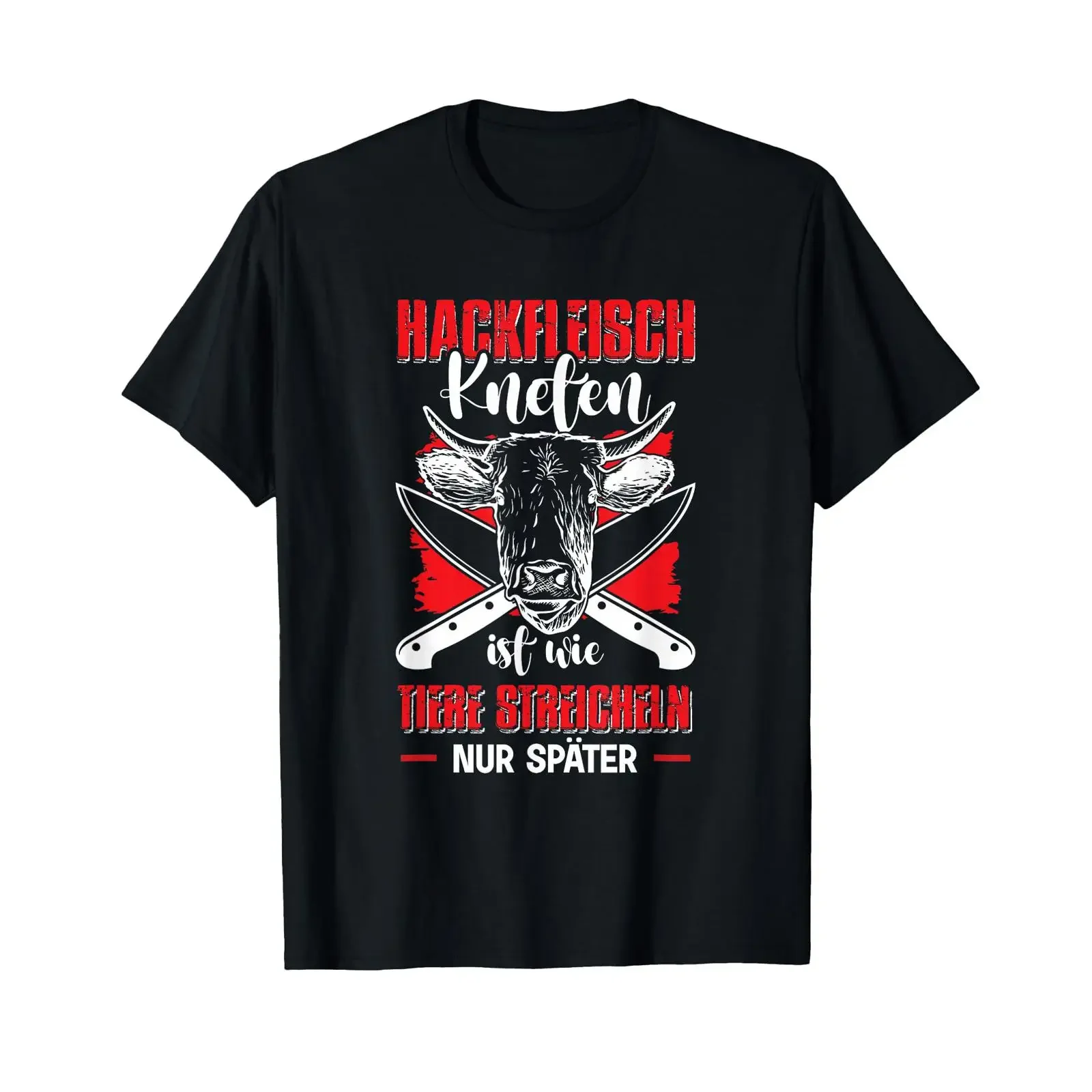 Minced Meat Kneading Funny Grill Butcher Men's T Shirt black vintage Washed Soft Casual graphic Slightly homme Stretched