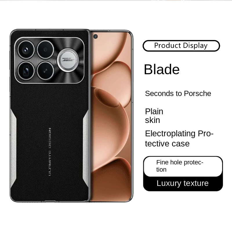 ل Redmi K90 K90 ProMax الكهربائي عادي الجلود اللون منعت حافة لينة شاملة للصدمات جراب هاتف #2