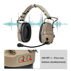 APM Auriculares tácticos con cancelación de ruido y PTT airsoft