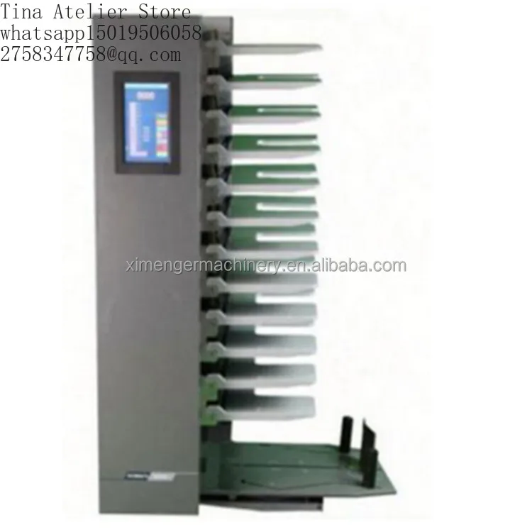 Automatic 12 Bins A3 A4 Collator Machine for Card Calendars Booklet Newspaper Gathering Sorting Essential Pump Motor Core