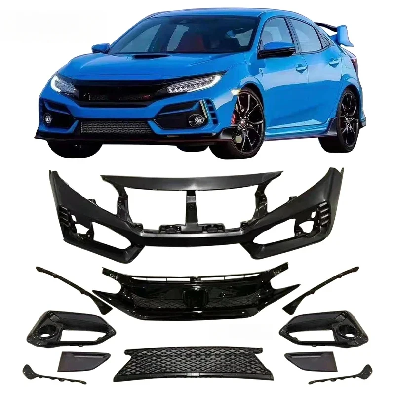 Best Sale Car Bodykit Front Rear Bumper Side Skirts 2019-2021 Upgrade Type-R 3
