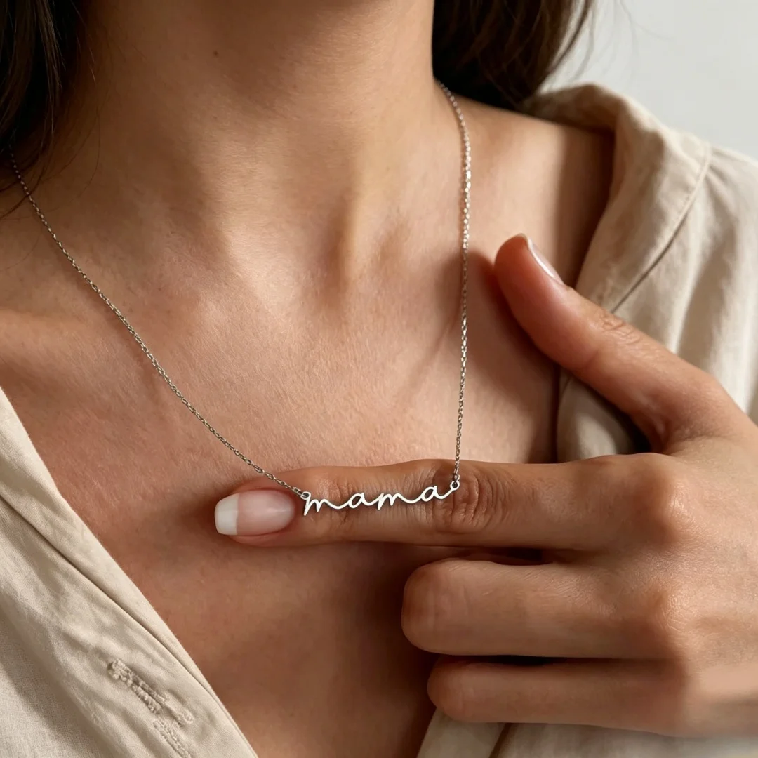 Mother's Day Small Letter Mama Pendant Necklace for Women Mom Nameplate Clavicle Chain Choker Jewelry Initials Gifts