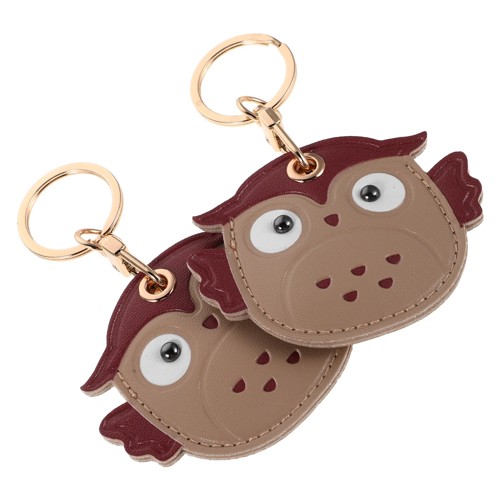 

2pcs Cartoon Owl Keychain Set Cute PU Access Card Holder with Keyring Animal Pendant for Women Backpack Purse Handb