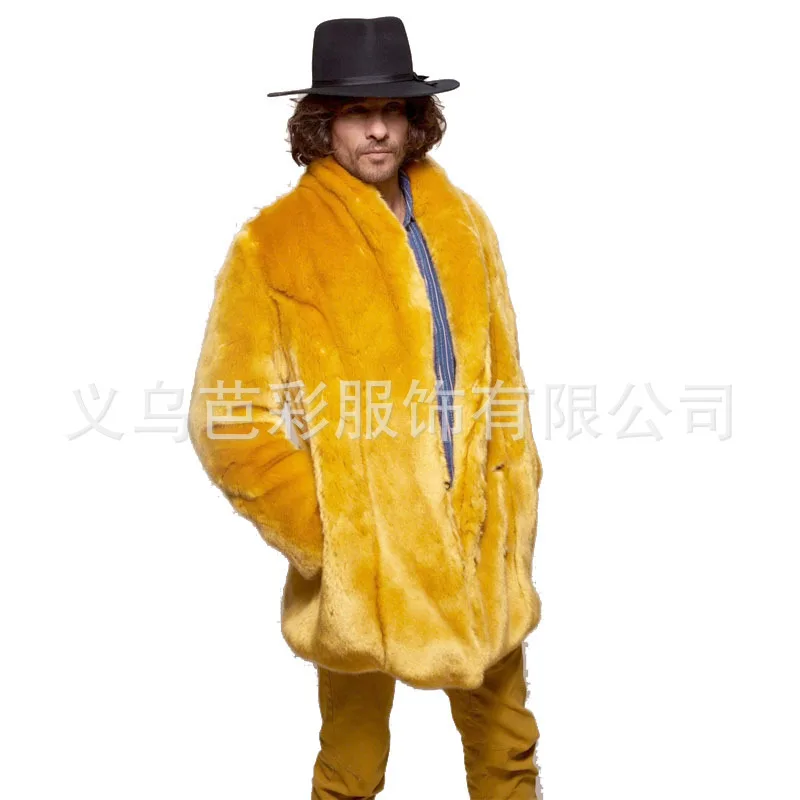 2020 New Men's Fur Imitation Fur Mink Whole Order European and American Extended Fur Integrated Coat Winter Man