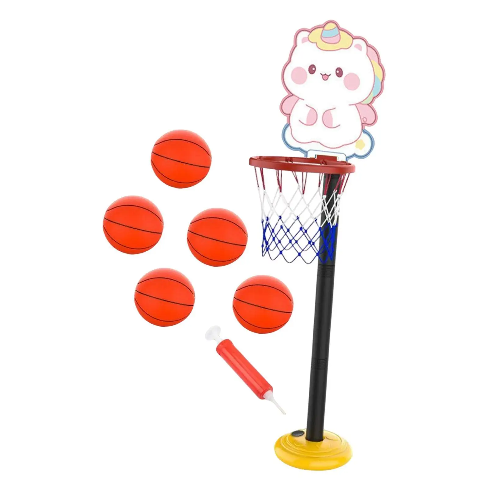 

Portable Kids Basketball Ring Adjustable Basket Net Mini Hoop Training Toy Set with Balls for Indoor Outdoor