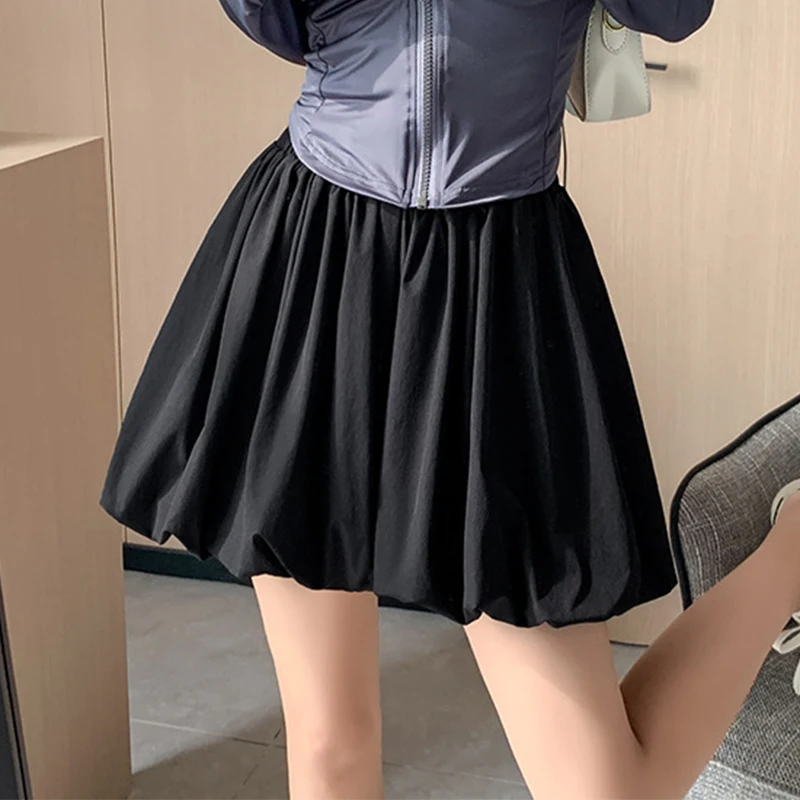 Korean Fashion Women Balloon Skirt Shorts Summer New High Waist Loose Wide Leg Three Points Pants Casual All-Match Slim Shorts