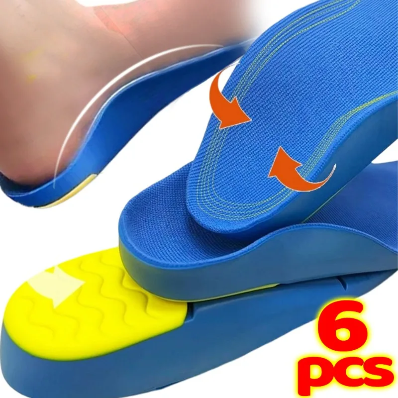 2/6Pcs Sports Shock Absorbing Insole with Arch Support Breathable EVA Cushioning for Running Walking Train Unisex Skid Resistant
