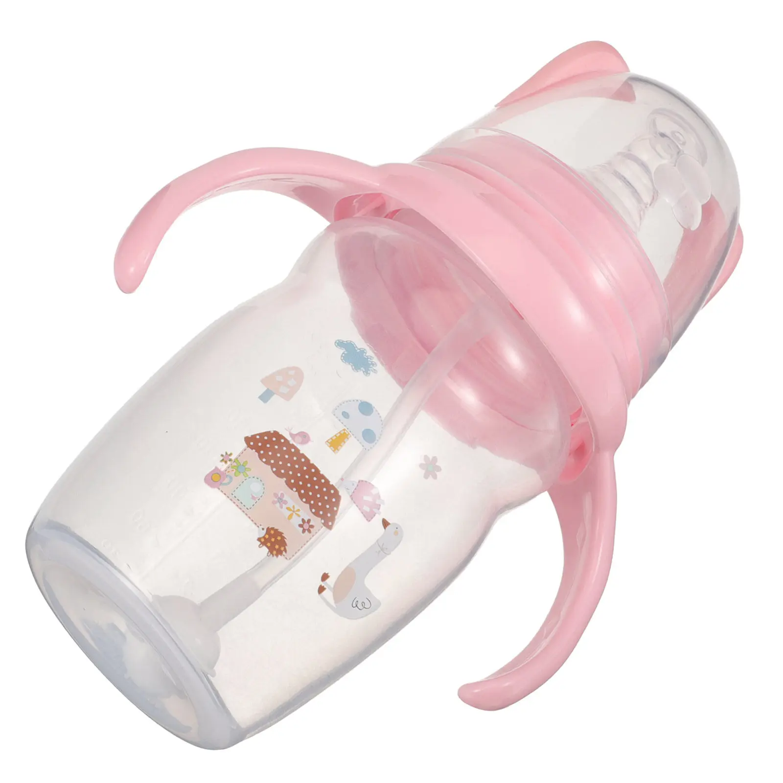 

1Pcs Straw Milk Bottle Baby Kids Portable Pink Feeding Cup Safe Silicone Reusable Infant Toddler Water Drinking