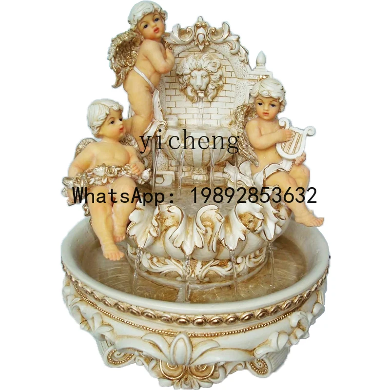 X1European home decoration little angel colorful water fountain craft tree finger ornament home decoration accessories