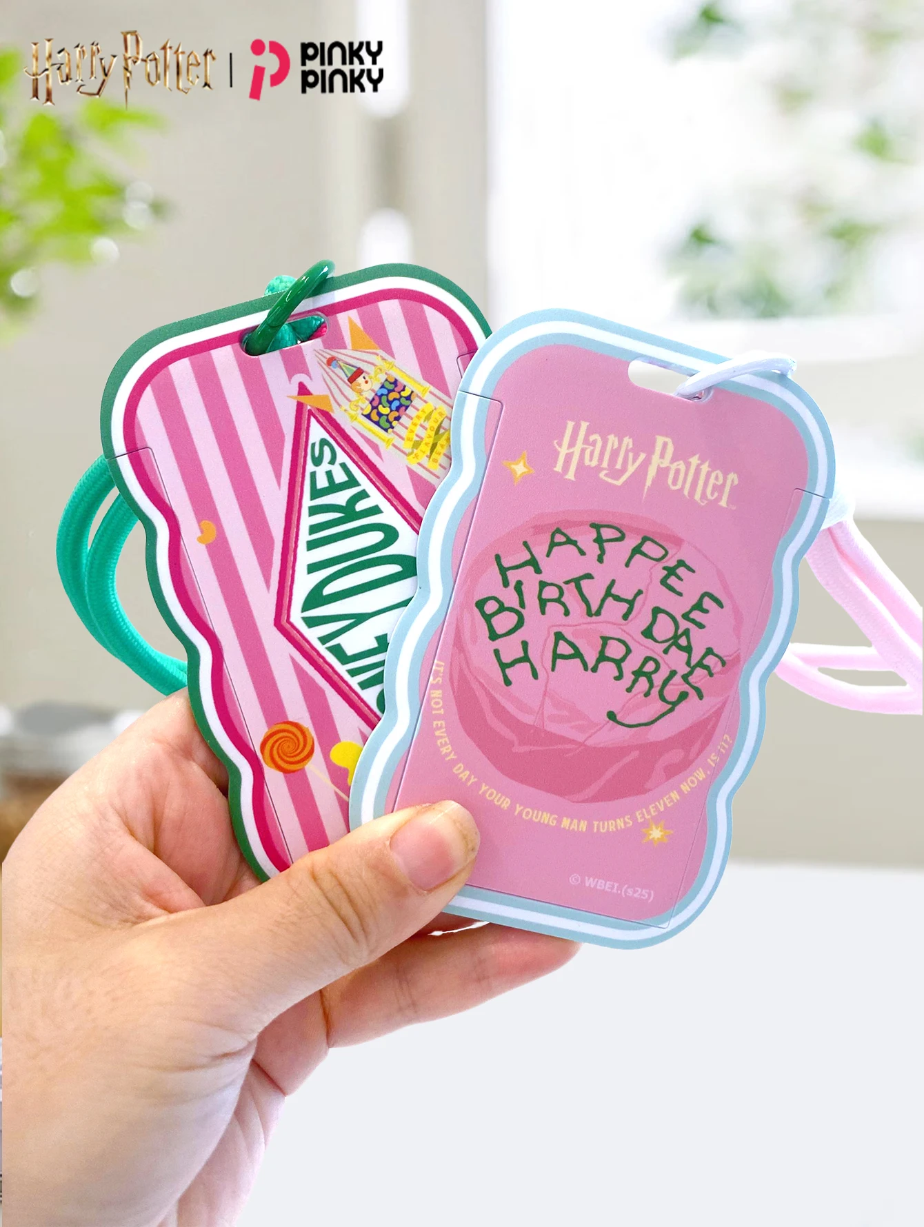 Pinky Harry Potter Card Holder Bag Charm Pendant for Daily Halloween Christmas Birthday Gift for Students Fans Women