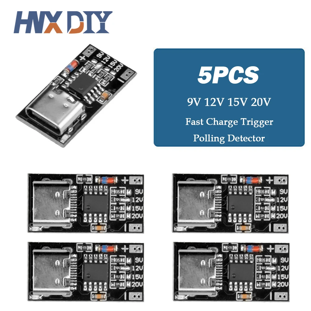 10pcs PD/QC Decoy Board Fast Charge USB Boost Module Type-c PD2.0 3.0 9V 12V 15V 20V Fast Charge Trigger Polling Detector Module