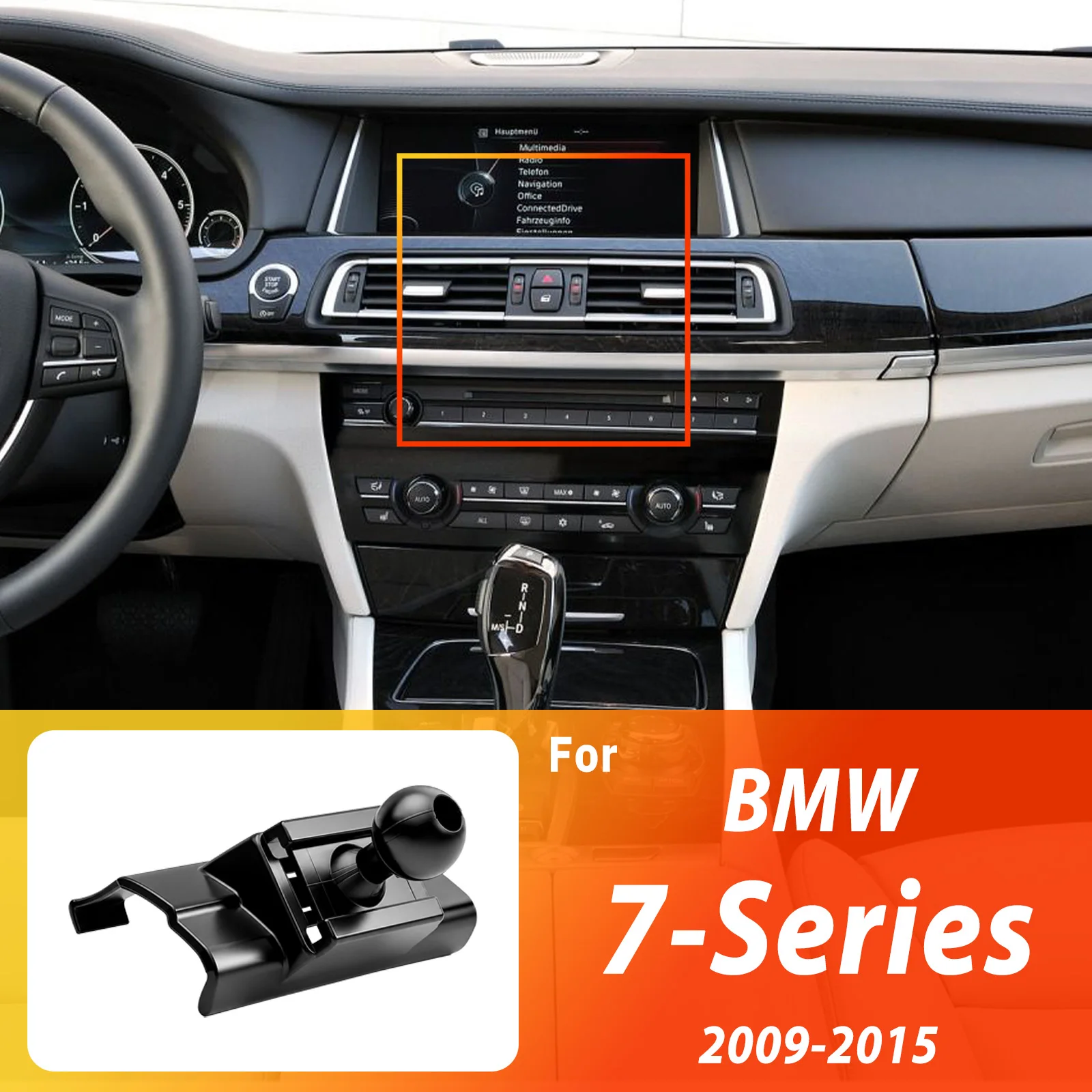 Designed for BMW 7-Series F01 F02 2009-2015 Phone Holder Car Magnetic Mount Smart Sensing Wireless Charging One-Touch Release