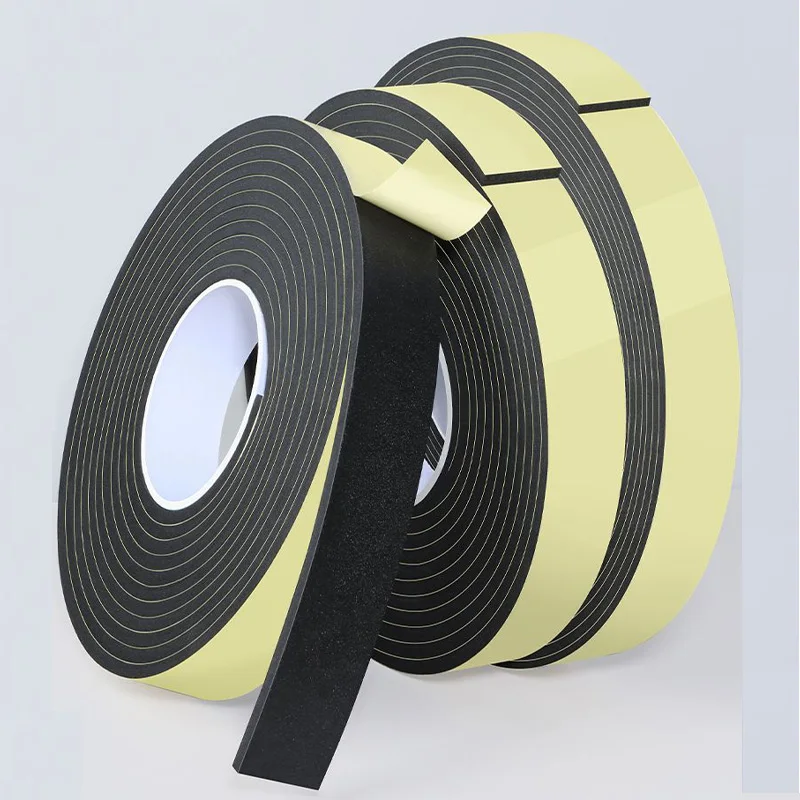 Black Super-Adhesive Thickened Single-Sided EVA Foam Tape, Shockproof, Cushioning, Sound Insulation, Sealant, Sponge Glue