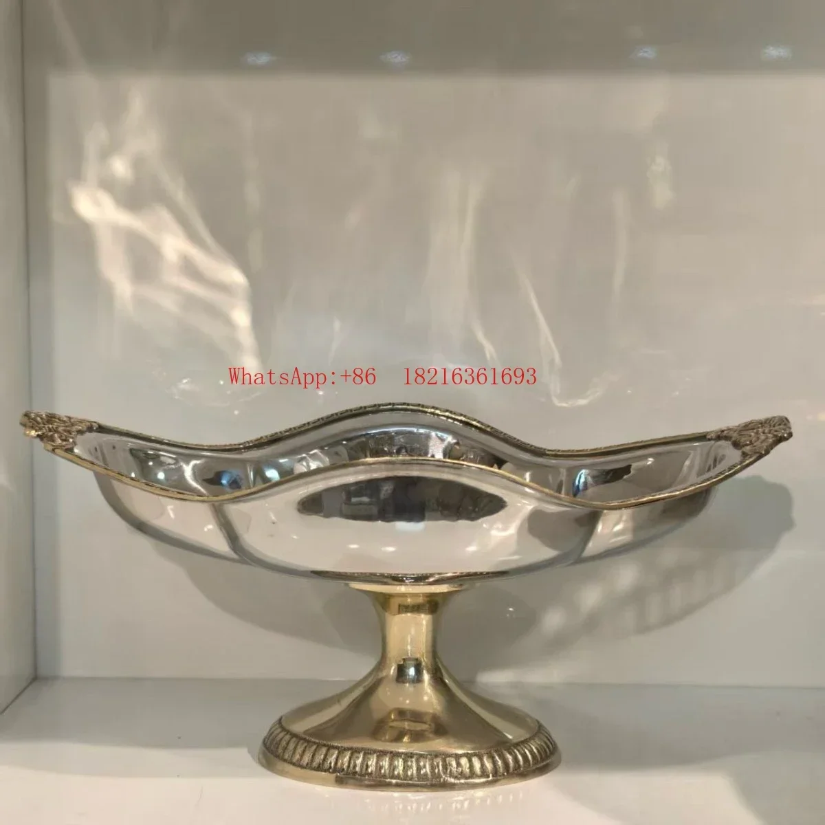 Limited Offer Silver Stainless Steel Tall Fruit Plate Living Room Dining Room Storage Plate Fruit Plate