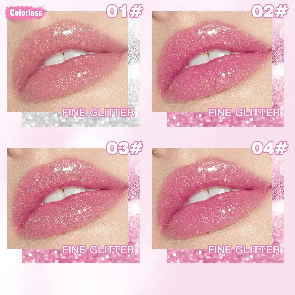 Bálsamo labial hidratante con purpurina de gelatina, cambio de Color de temperatura, lápiz labial mágico, espejo brillante, brillo de labios de diamante, maquillaje impermeable