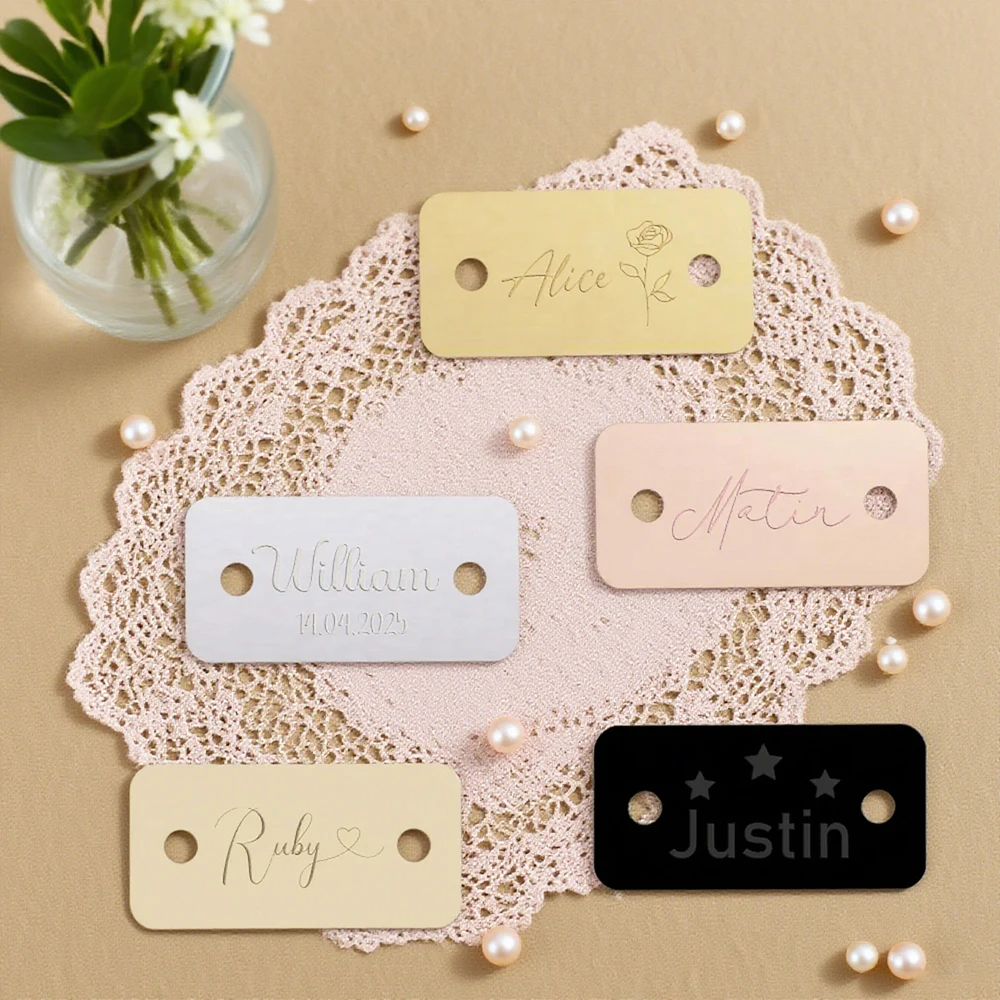 10pcs personalized laser engraved acrylic labels,custom rectangular clothing labels,knitwear acrylic labels,DIY wooden crafts