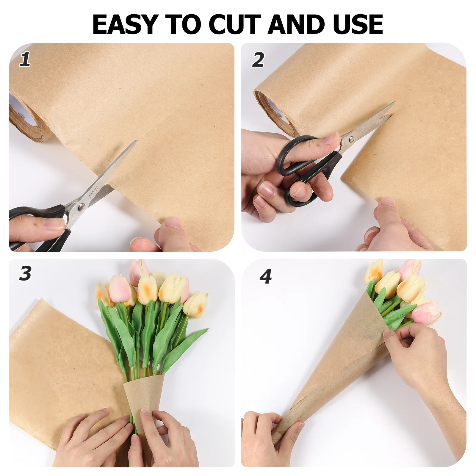 

Masking Paper Kraft Paper Brown 1 Roll 20cm Wide 50m Tear Resistant Packaging Paper Flower Wrapping Paper