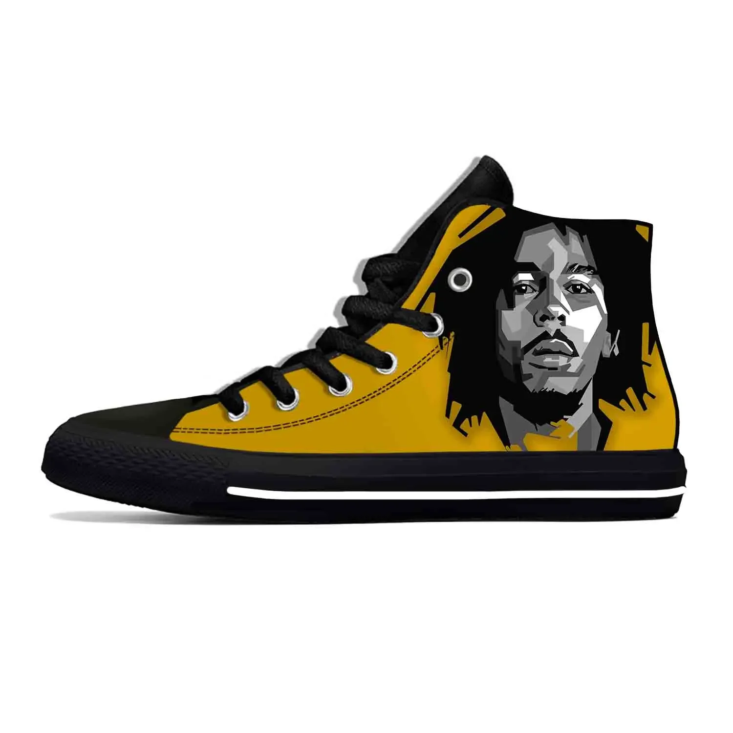 Legend Bob Marley Reggae Rasta Music Rock zapatos de tela informales a la moda, zapatillas cómodas transpirables con estampado 3D para hombre y mujer