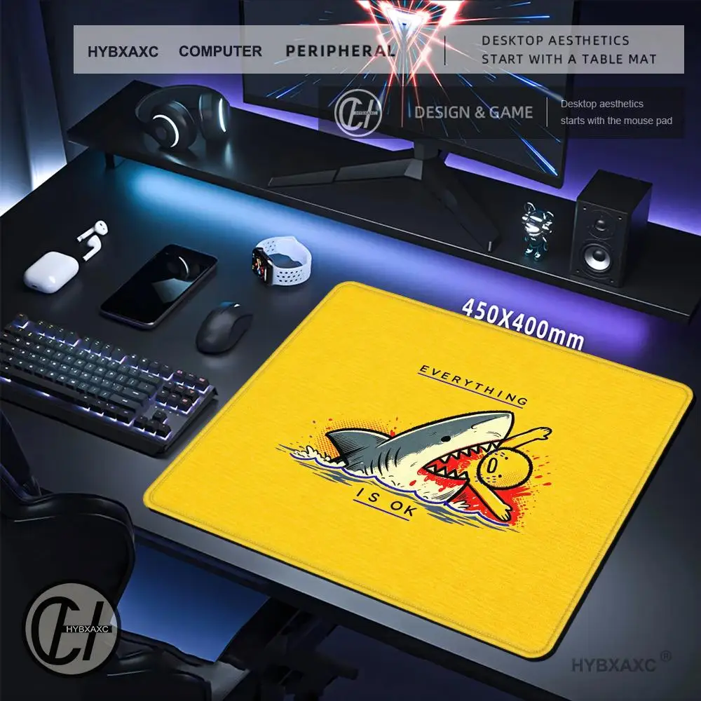 HYBXAXC S-Shark E-eating Mouse Pa  Desk Mat for Office or Home, Modern Mousepad for Work Setup, Computer Accessories