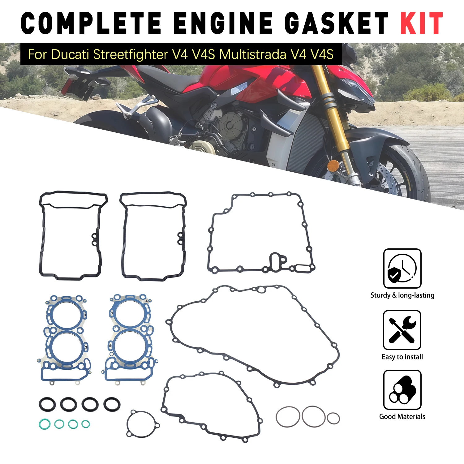 Motorcycle Part For Ducati Multistrade V4 V4S 2022-2024 Streetfiger V4 V4S 2019-2024 Cylinder Head Valve Cover Gasket