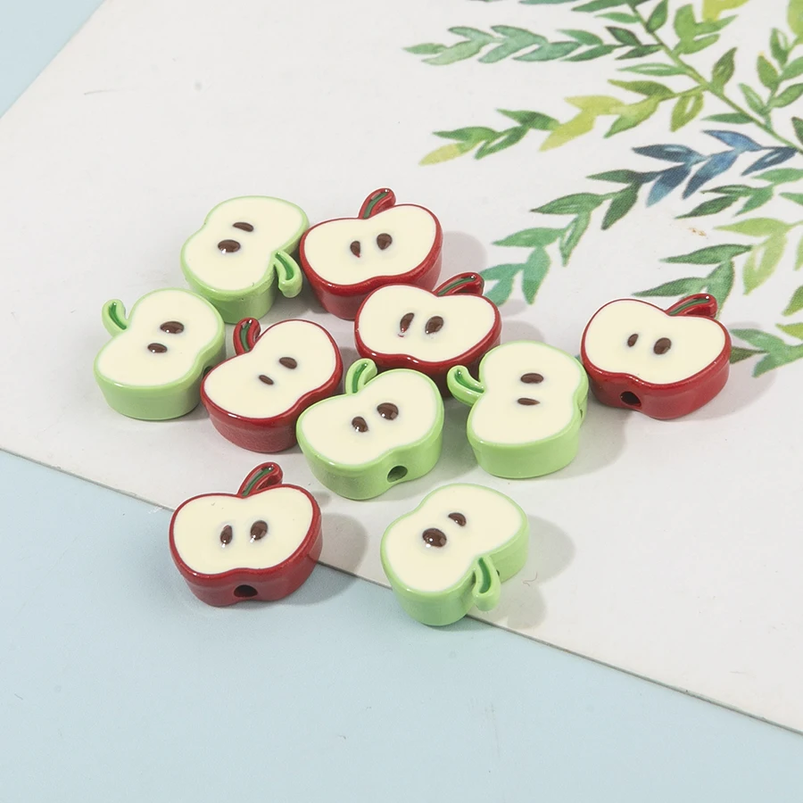ssansango-10-unidades-pacote-resina-bonito-mini-colorido-metade-macas-encantos-para-diy-brincos-colar-joias-acessorios-encontrar-﻿
