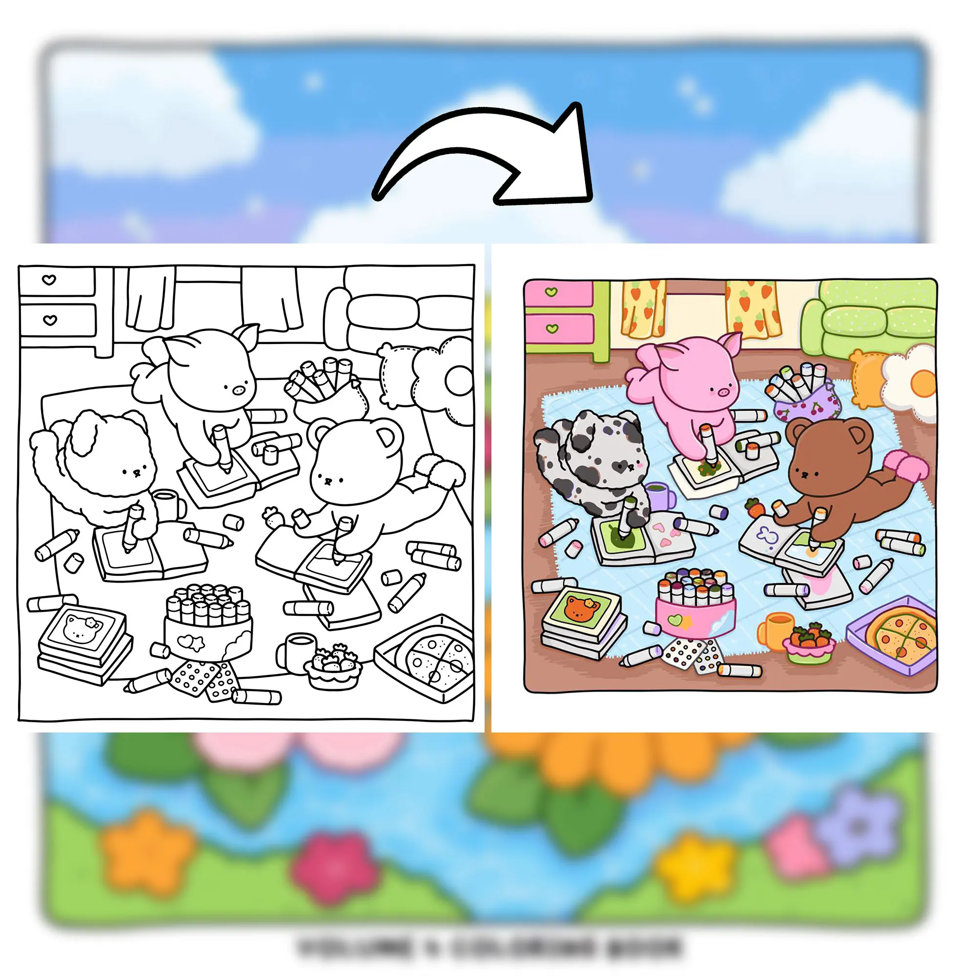 Juego de libros para colorear para adultos, temas de fantasía y crimen caprichosos, colorear fácil y relajante para padres, niños en el hogar